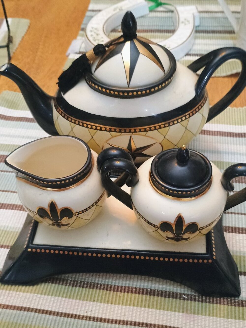 Mud Pie Vintage Paris Collection ceramic tea set